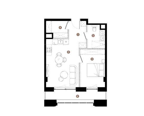Plan 2 pok. 44m²