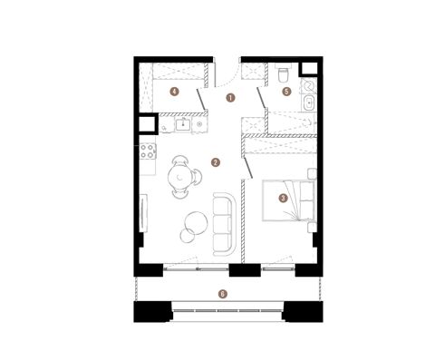 Plan 2 pok. 45m²