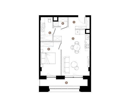 Plan 2 pok. 48m²