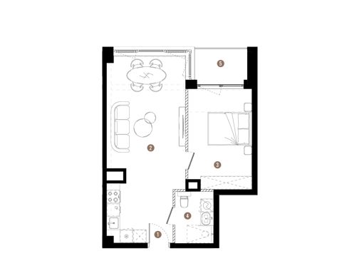 Plan 2 pok. 45m²