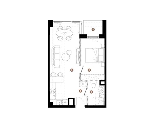 Plan 2 pok. 42m²