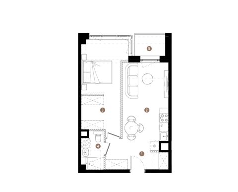 Plan 2 pok. 42m²