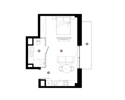 Plan 1 pok. 31m²