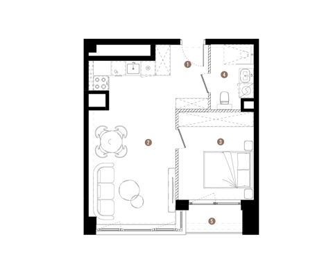 Plan 2 pok. 42m²
