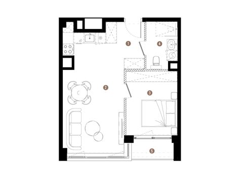 Plan 2 pok. 41m²