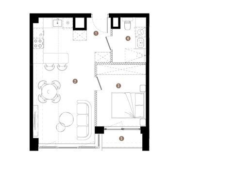 Plan 2 pok. 43m²