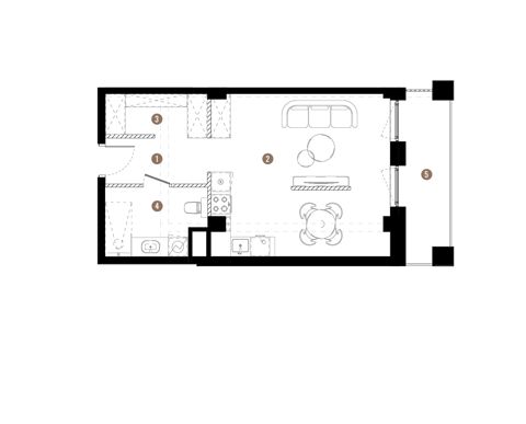 Plan 1 pok. 41m²