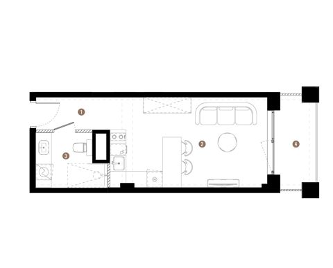 Plan 1 pok. 28m²