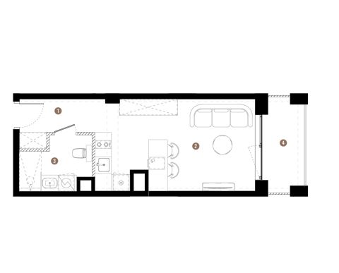Plan 1 pok. 28m²