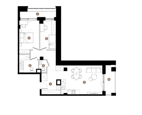 Plan 3 pok. 68m²