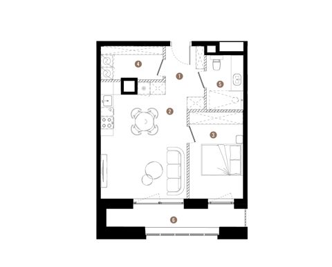 Plan 2 pok. 47m²