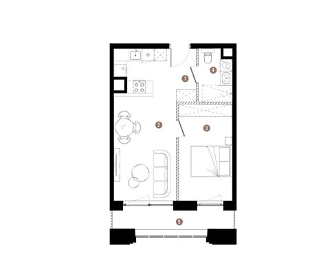 Plan 2 pok. 40m²