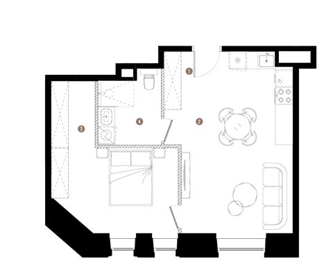 Plan 2 pok. 46m²