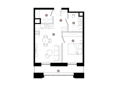 Plan 2 pok. 44m²