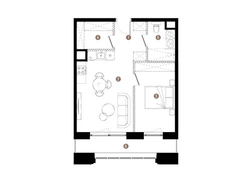 Plan 2 pok. 45m²