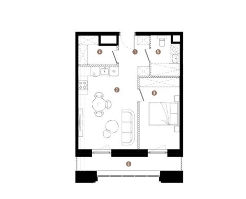 Plan 2 pok. 45m²