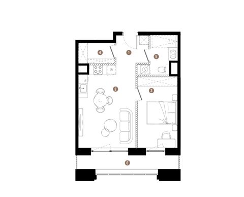 Plan 2 pok. 44m²