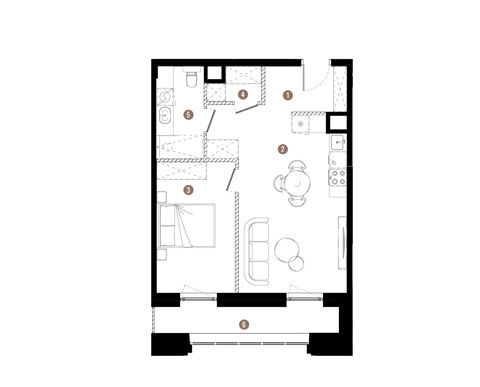 Plan 2 pok. 48m²