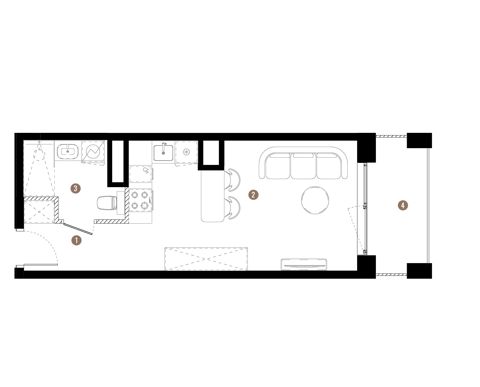 Plan 1 pok. 28m²