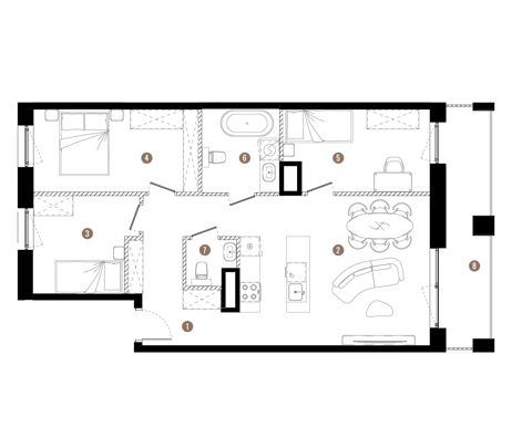Plan 4 pok. 76m²