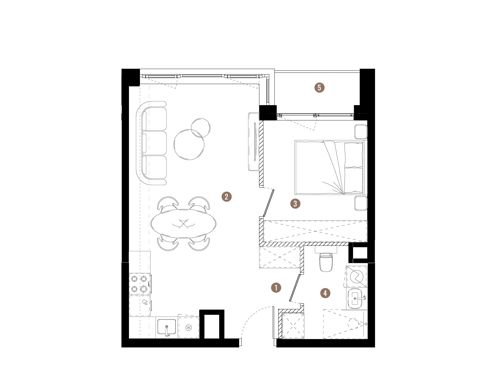 Plan 2 pok. 41m²
