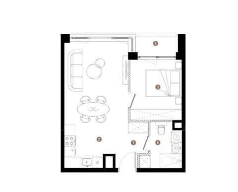 Plan 2 pok. 41m²