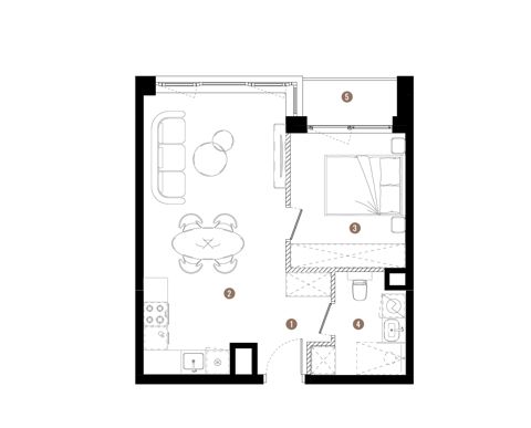Plan 2 pok. 41m²