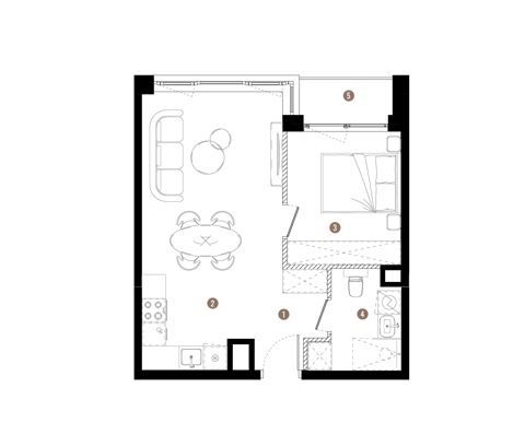 Plan 2 pok. 41m²