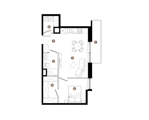 Plan 2 pok. 45m²