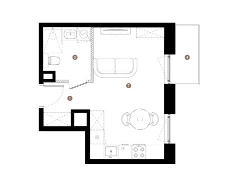 Plan 1 pok. 25m²