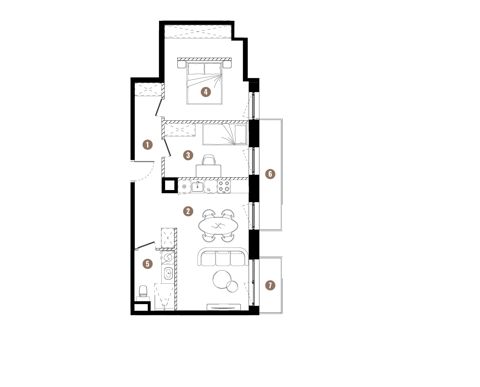 Plan 3 pok. 60m²