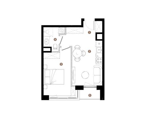 Plan 2 pok. 35m²