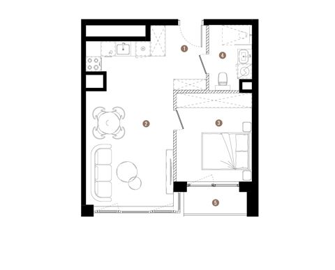 Plan 2 pok. 42m²