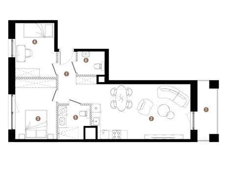 Plan 3 pok. 61m²