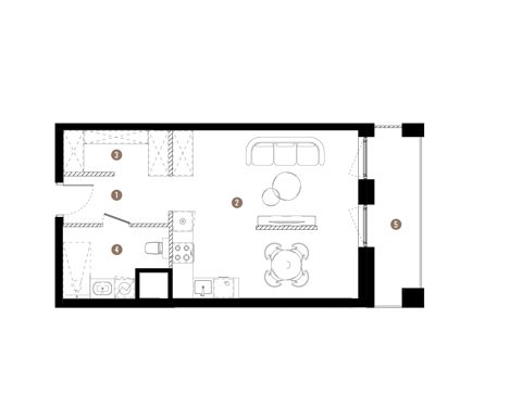 Plan 1 pok. 41m²