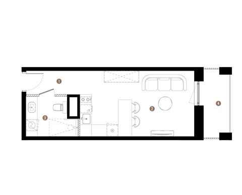 Plan 1 pok. 28m²