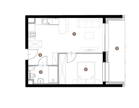 Plan 2 pok. 38m²