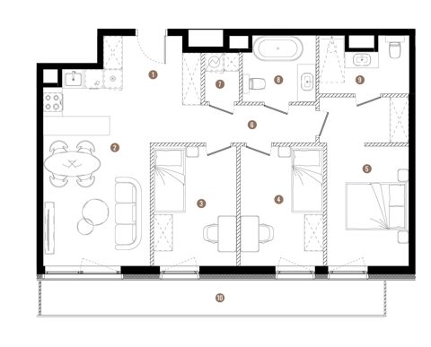 Plan 4 pok. 78m²