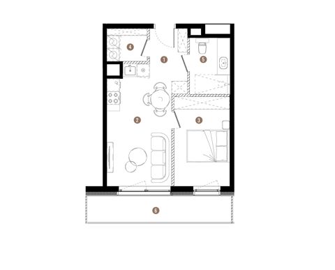 Plan 2 pok. 39m²