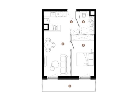 Plan 2 pok. 40m²