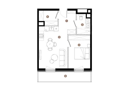 Plan 2 pok. 45m²
