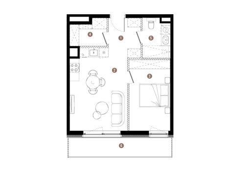 Plan 2 pok. 45m²