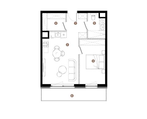 Plan 2 pok. 45m²
