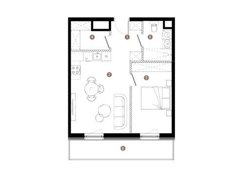 Plan 2 pok. 45m²