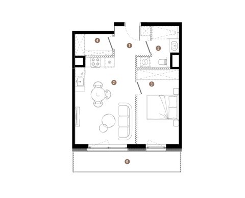 Plan 2 pok. 44m²