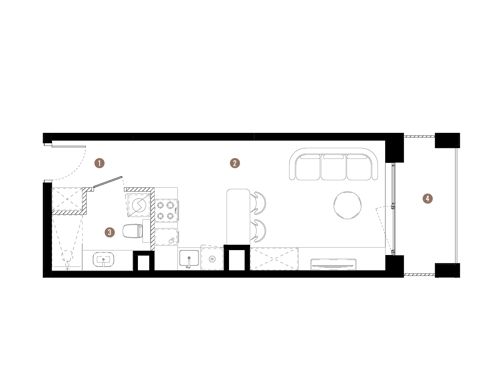 Plan 1 pok. 28m²
