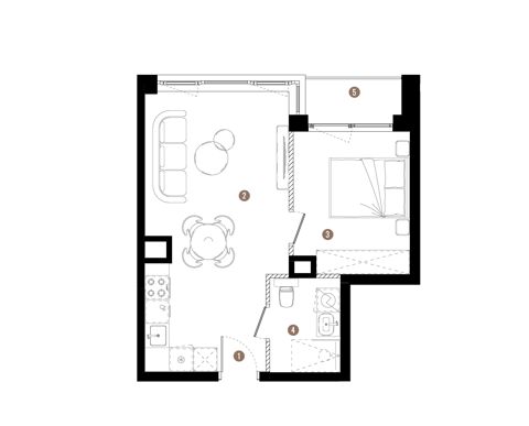 Plan 2 pok. 37m²
