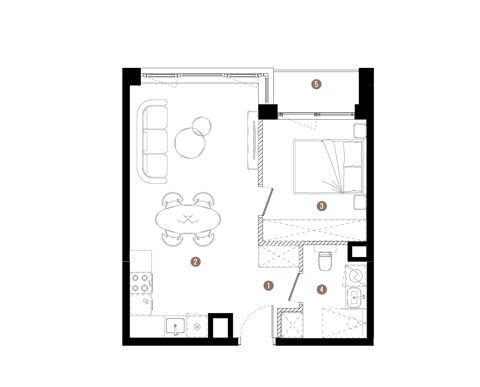 Plan 2 pok. 41m²