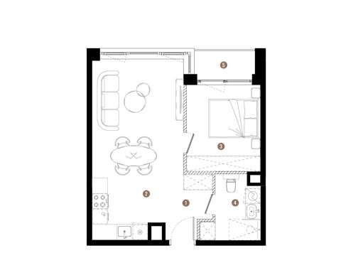 Plan 2 pok. 41m²