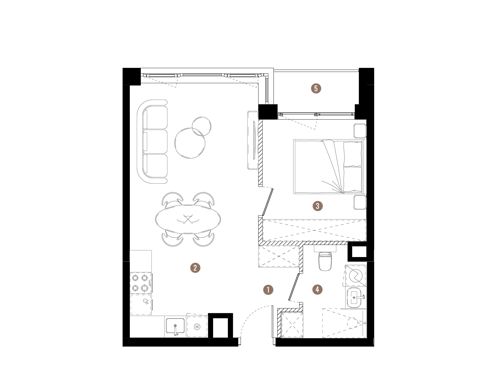 Plan 2 pok. 41m²